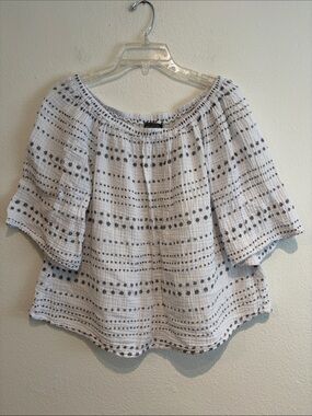 Michael Stars Gray and White 100% Cotton Flowy Stripe Top